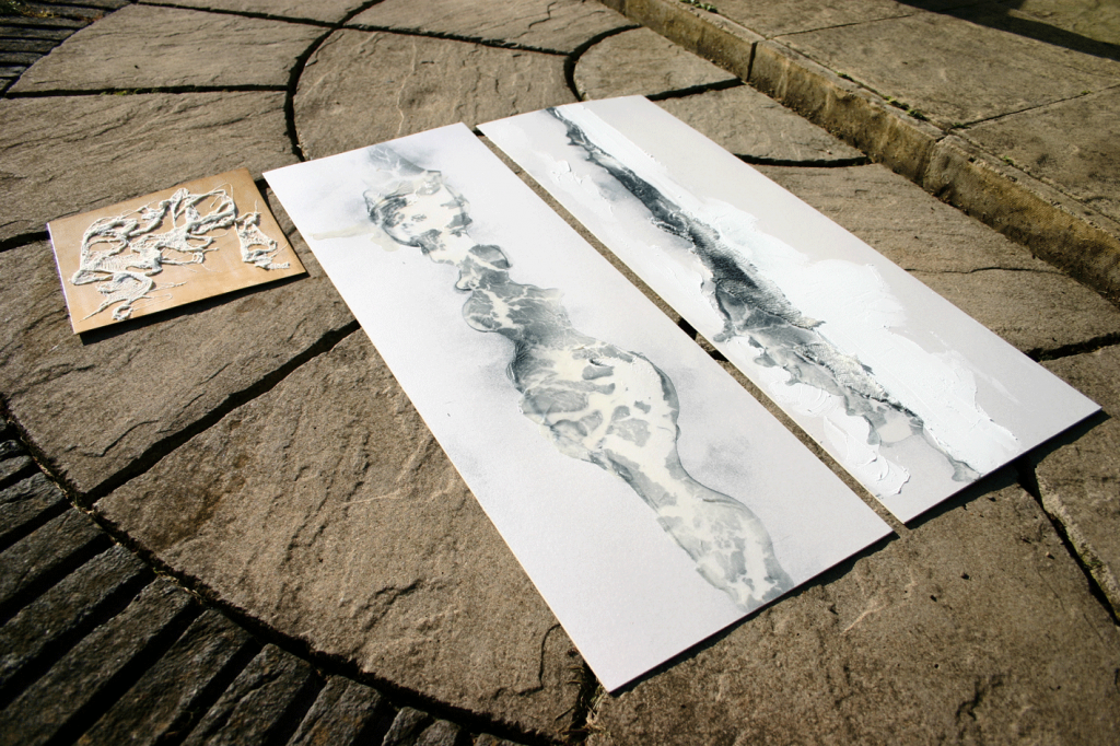 Printing plates drying in the sun