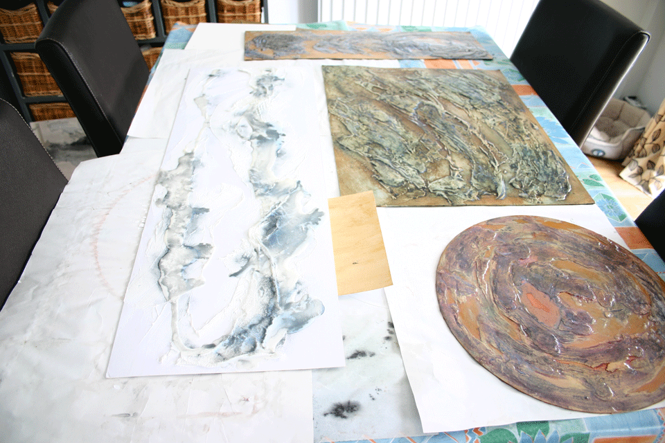 Prepared plates, ready for inking and printing