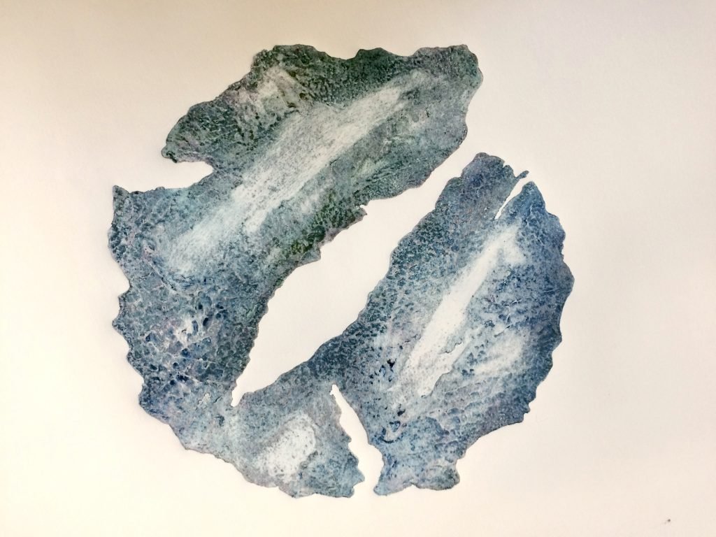Landfall plate print (blue/green)
