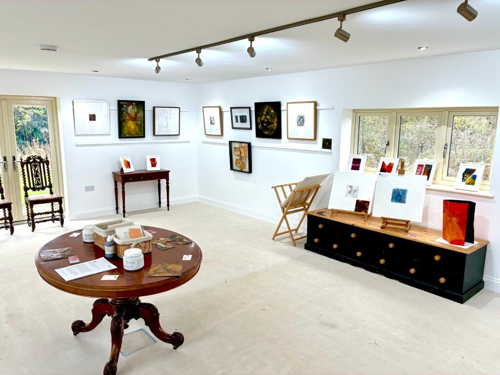 As the title '10': A Retrospective suggests, the exhibition was an overview of more than ten years of work, charting my evolution from straight up collagraph printer, to an artist-printmaker branching out into poured ink reliefs and folded paper sculpture.